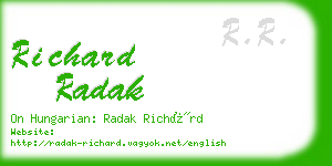richard radak business card